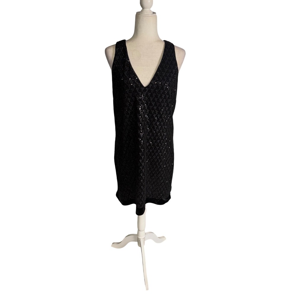 Lavender Brown Black Sequin Mini Dress Medium Holiday Party Cocktail